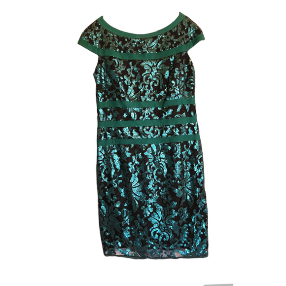 Tadashi Shoji Green Embellished Night Out Dress 18 - Picture 1 of 6